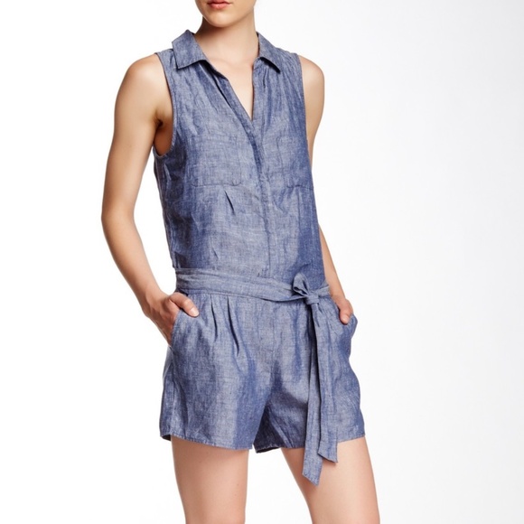 Joie Pants - Joie toinette sleeveless linen denim romper